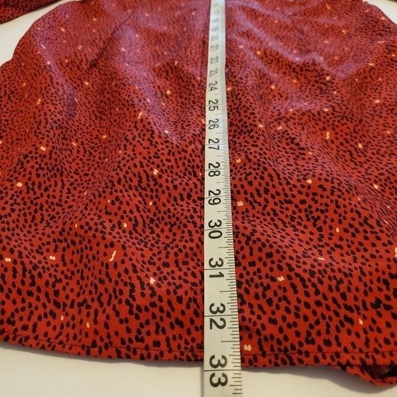 Zara Print Ruched Deep V-Neck Dress Sz L - Picture 6 of 8